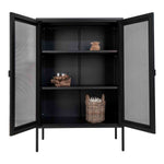 Melbourne Vitrine – Stahl, Schwarz – 80 x 40 x 120 cm