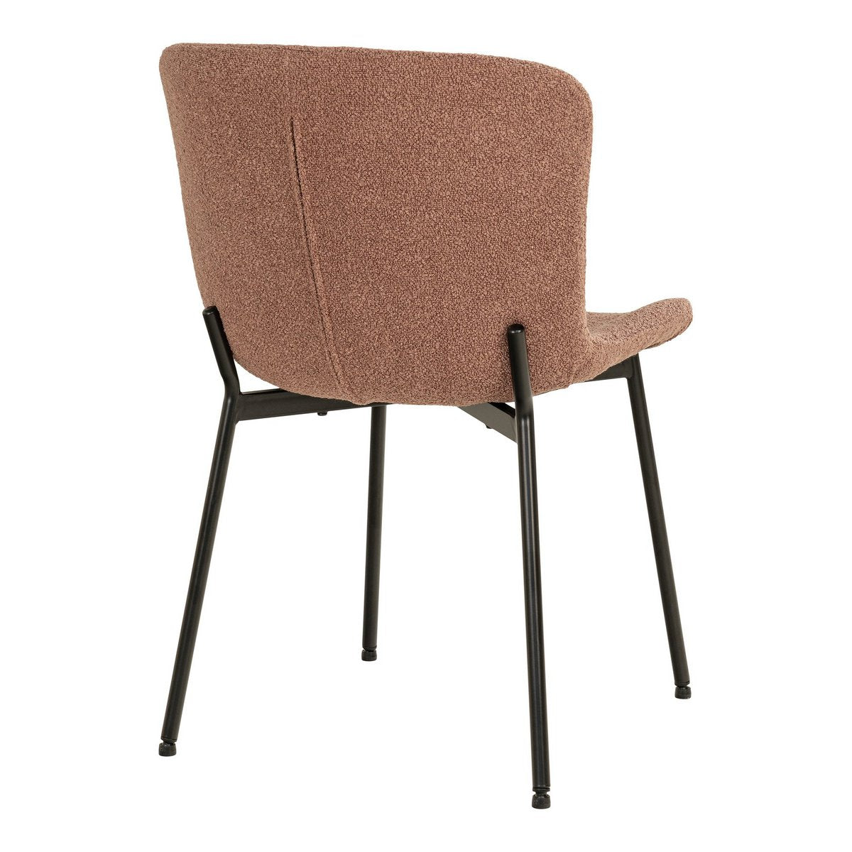Maceda Esszimmerstuhl – Rust Bouclé, schwarze Beine – 2er-Set