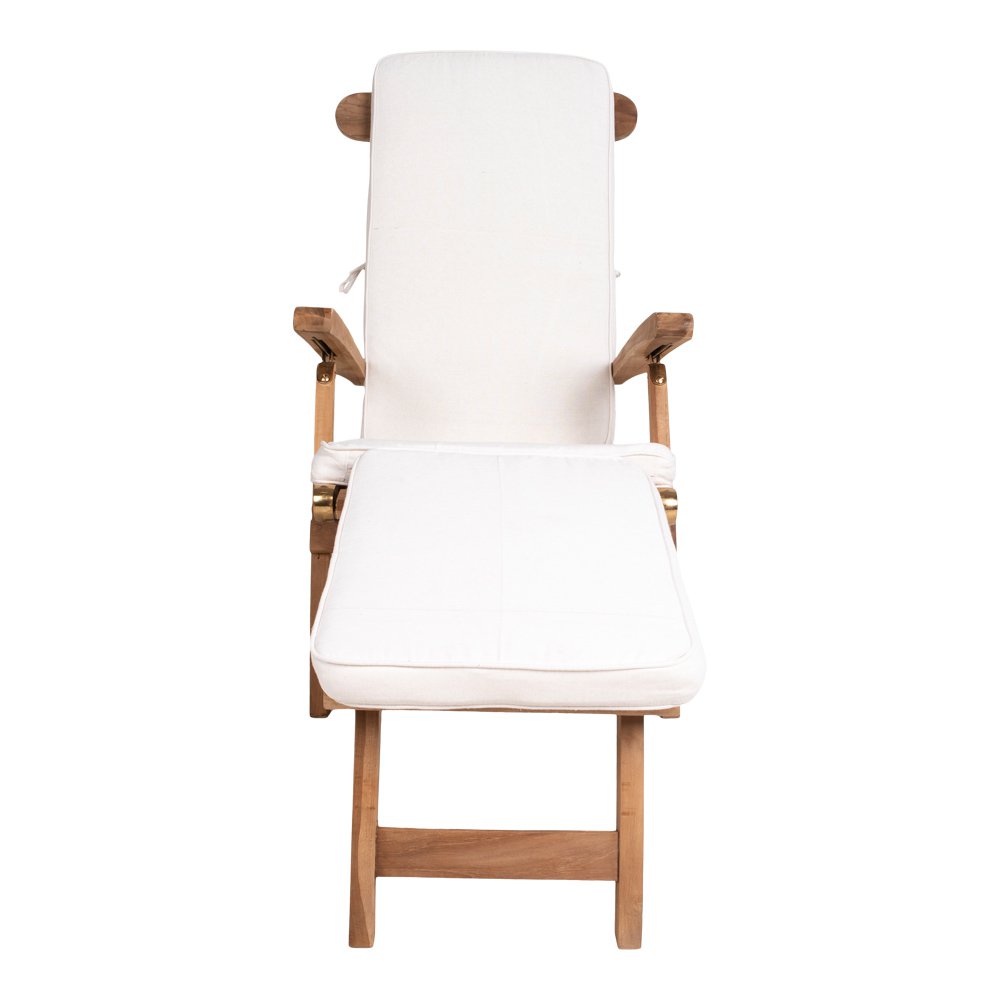 Arrecife Cushion Liegestuhl – Weiß, Baumwolle, 197 x 55 x 5 cm