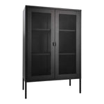 Melbourne Vitrine – Stahl, Schwarz – 80 x 40 x 120 cm