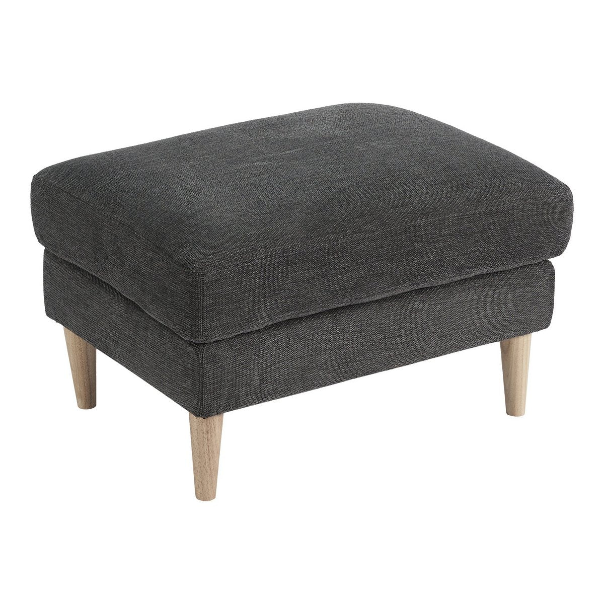Bologna Pouf – Dunkelgrau, Schaumstoff/Polyester/Buche, 52 x 68 x 42 cm