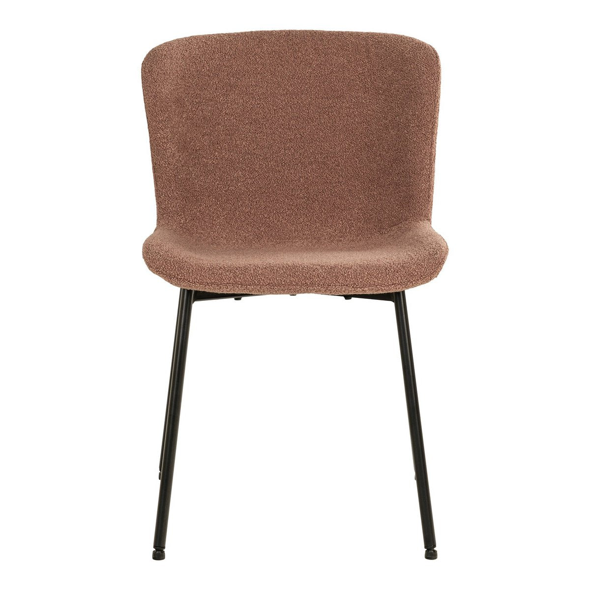 Maceda Esszimmerstuhl – Rust Bouclé, schwarze Beine – 2er-Set