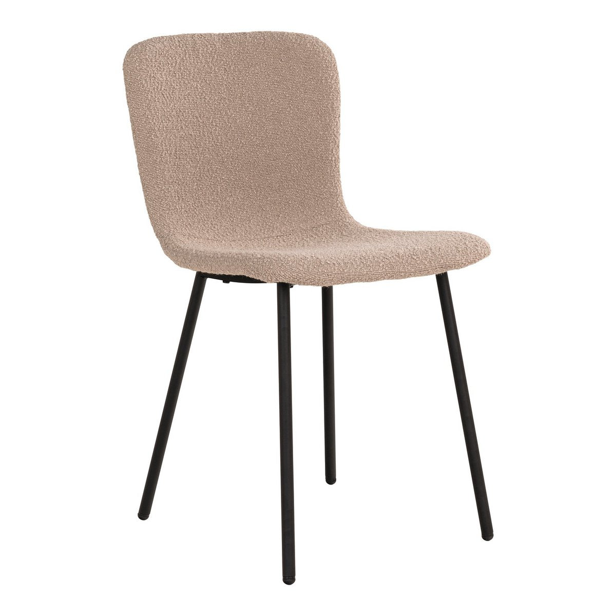 Halden Esszimmerstuhl – Esszimmerstuhl aus Bouclé, beige mit schwarzen Beinen – 2er-Set
