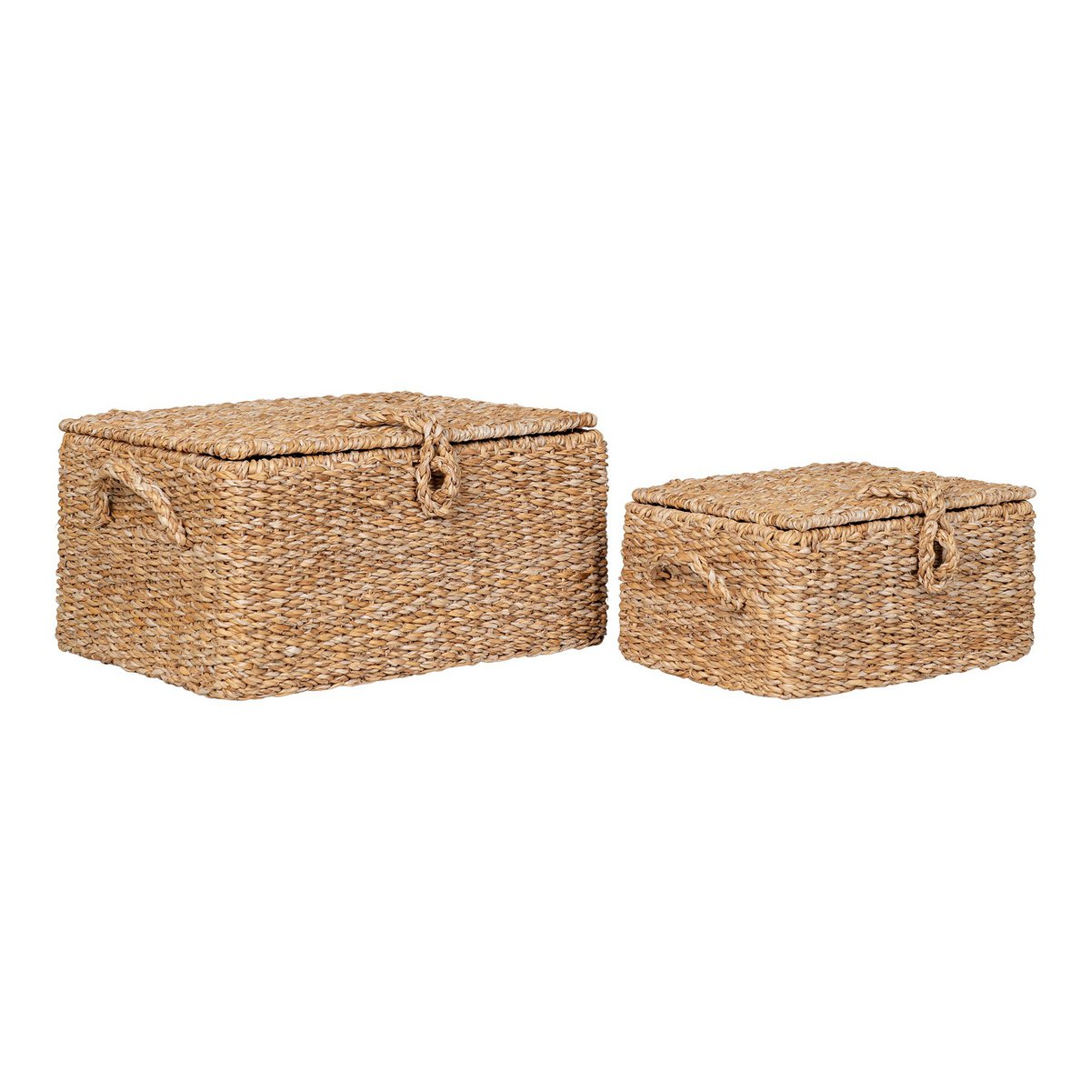 Bogra-Körbe – Natur, Seegras, Eisen, 2er-Set