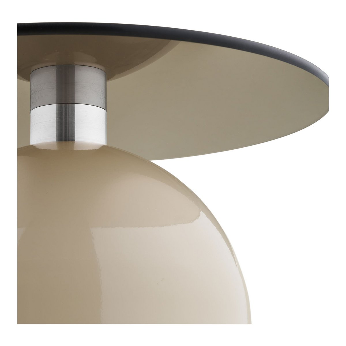 Ravello Beistelltisch, gehärtetes Glas/Metall, grau/beige, ø40x52 cm