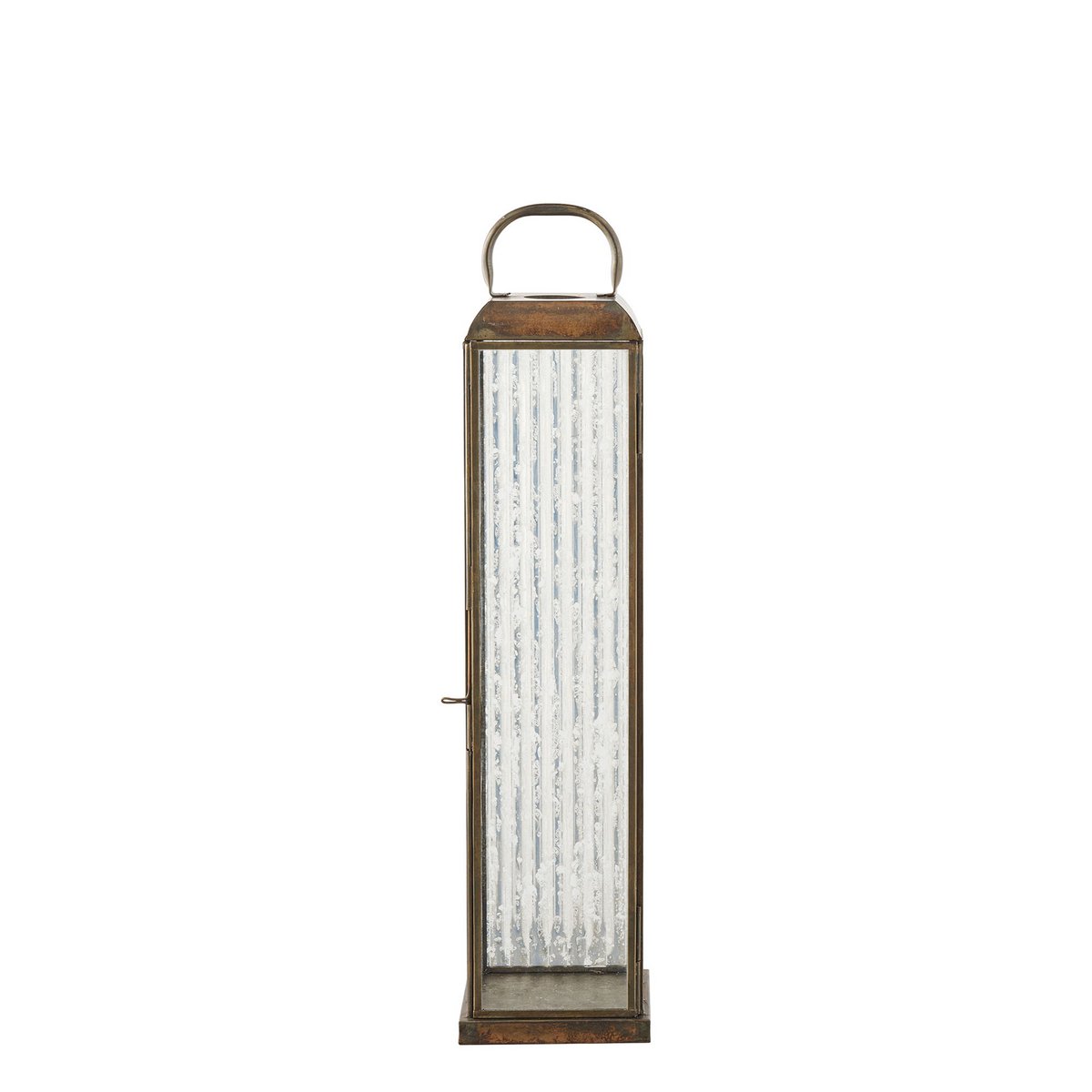 Herslev Laterne, Glas/Metall, Antikmessing-Optik, 12x12x49 cm