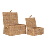 Bogra-Körbe – Natur, Seegras, Eisen, 2er-Set