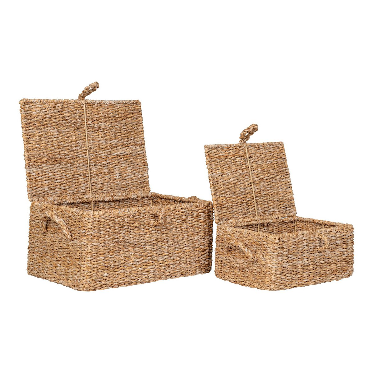 Bogra-Körbe – Natur, Seegras, Eisen, 2er-Set