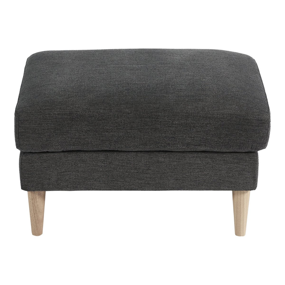 Bologna Pouf – Dunkelgrau, Schaumstoff/Polyester/Buche, 52 x 68 x 42 cm