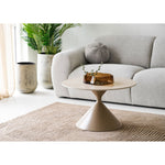 Annecy Couchtisch, Tischplatte aus Keramik/Stahl, Travertin/Sand, ø70x41 cm