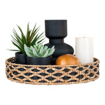 Nerja Tablett – Seegras, Schwarz/Natur – Ø38 cm