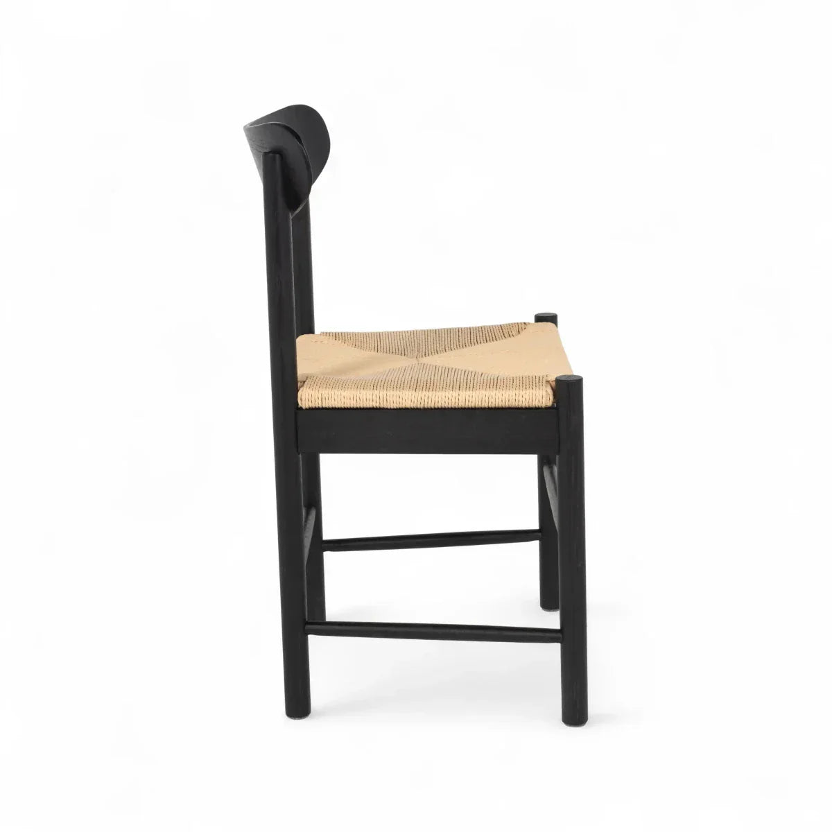 2er Set Esszimmerstühle Malou mit Geflechtsitz - Schwarz
