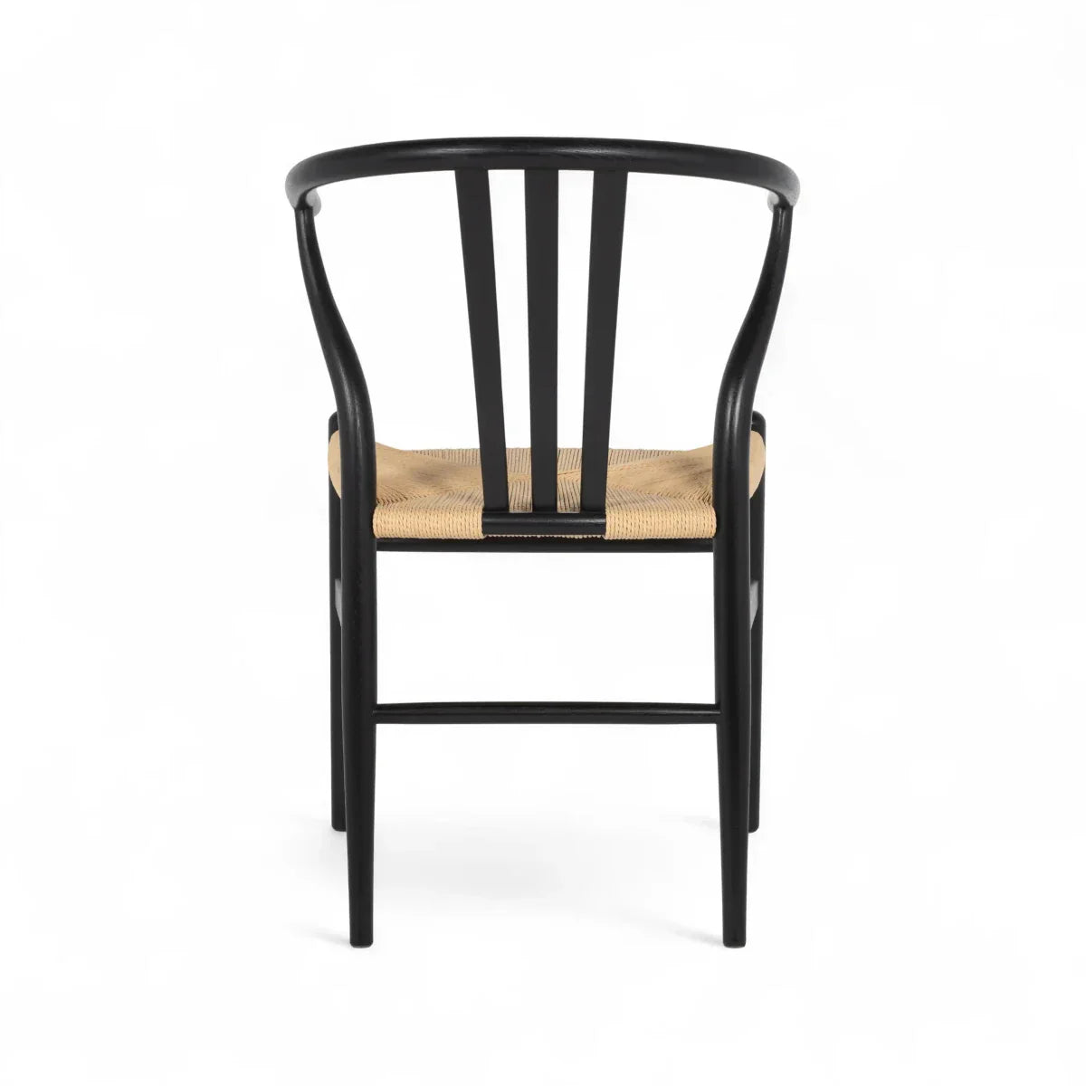2er Set Esszimmerstühle Nikoline mit Geflechtsitz - Schwarz