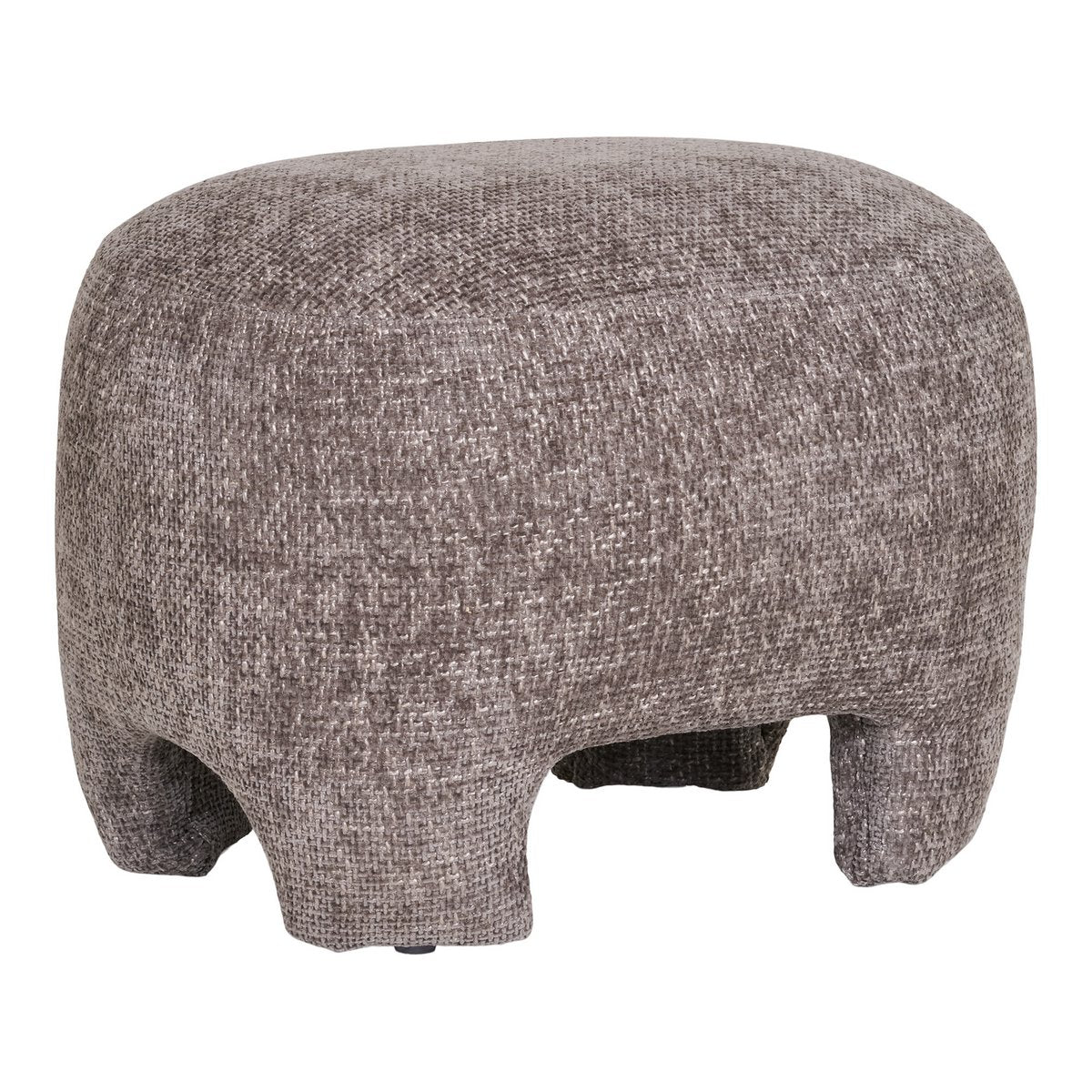 Nazare Pouf - Beige, Polyester/Schaum/Sperrholz, 53x41x38 cm
