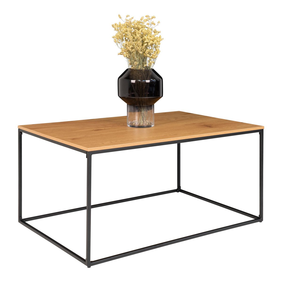 Vita Couchtisch - Eichenoptik, schwarz, 60x90x45cm