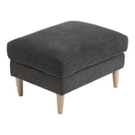 Bologna Pouf – Dunkelgrau, Schaumstoff/Polyester/Buche, 52 x 68 x 42 cm