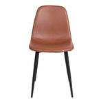 Stockholm Esszimmerstuhl – Braun, PU-Leder, schwarze Metallbeine, 54 x 44 x 88 cm – 2er-Set