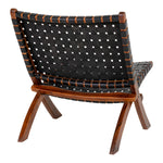 Perugia Klappstuhl – Teakholz, Leder, Schwarz – 66 x 74 x 73 cm