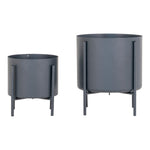 Pavia Blumentöpfe – Grau, Stahl – 2er-Set