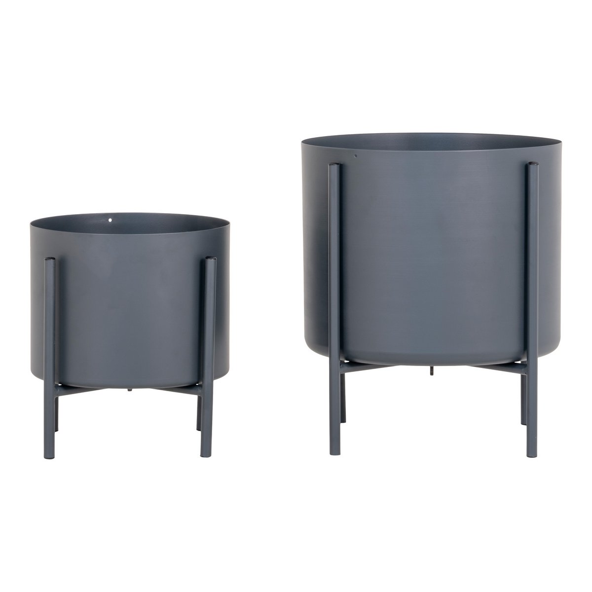 Pavia Blumentöpfe – Grau, Stahl – 2er-Set