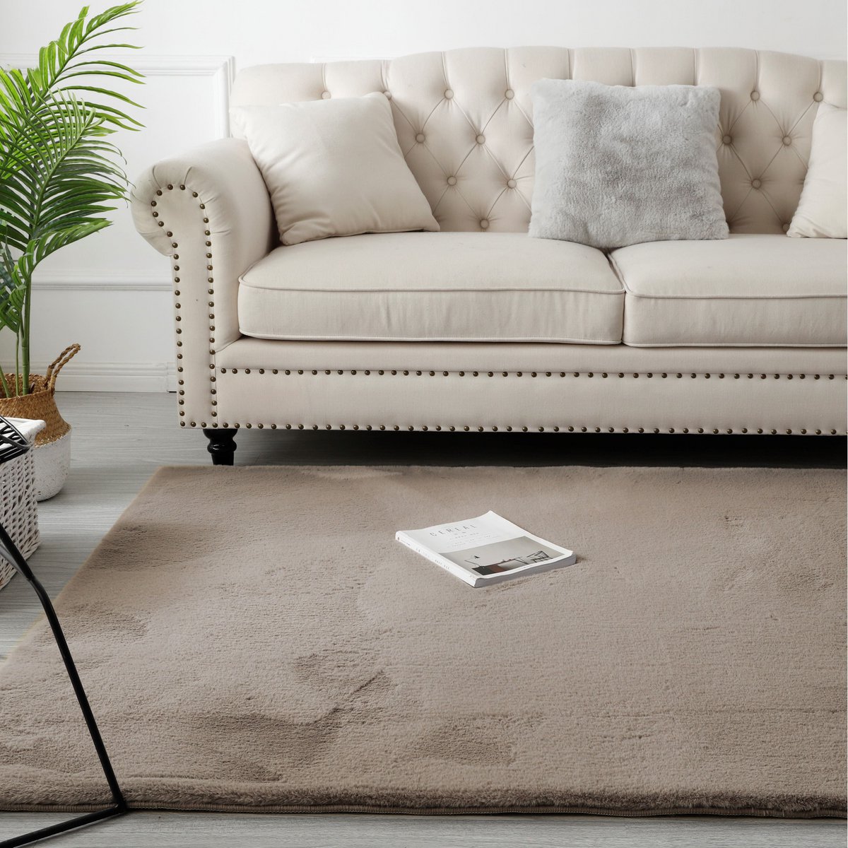 Flauschiger Teppich Taupe 80x150CM