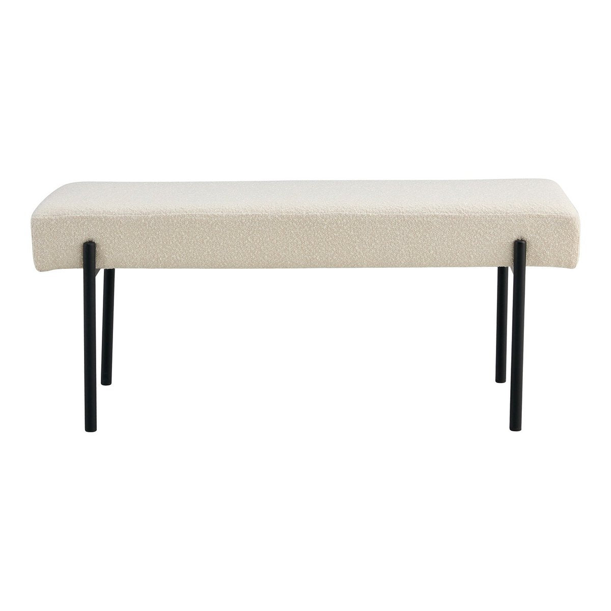 Swindon Bank – Weißes Bouclé, 100 x 36 x 42,5 cm