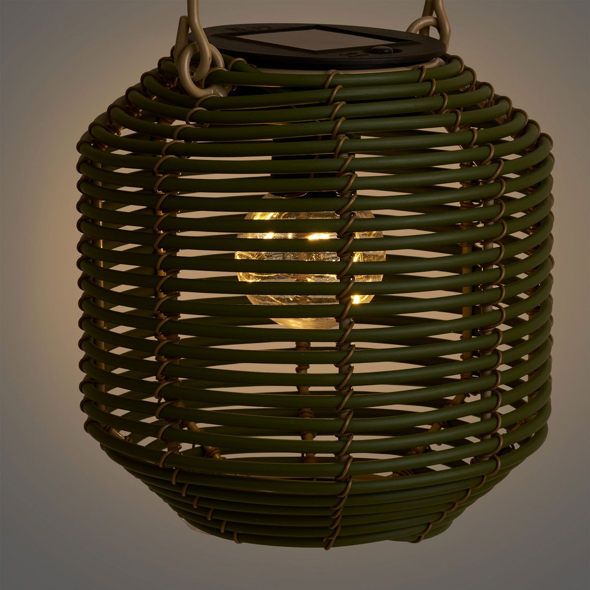 Crewe Lantern, wiederaufladbar mit integriertem Solarpanel, grün