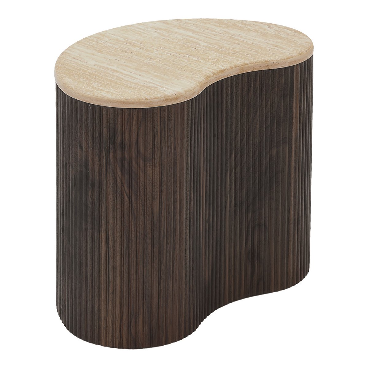 Cadiz Side Table - Dunkelbraun, MDF/Dekorpapier, 50x33x44 cm