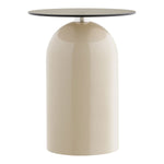 Ravello Beistelltisch, gehärtetes Glas/Metall, grau/beige, ø40x52 cm