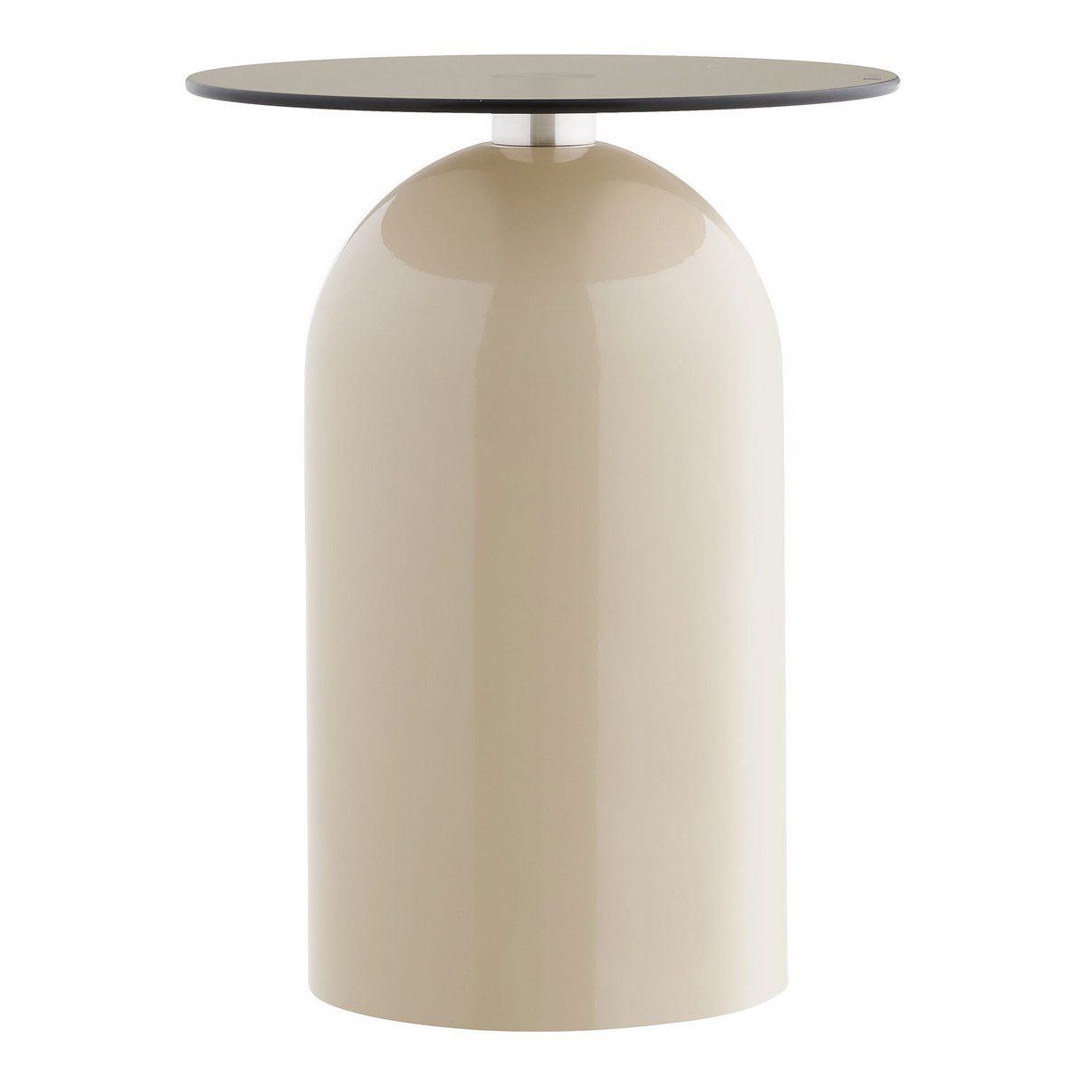 Ravello Beistelltisch, gehärtetes Glas/Metall, grau/beige, ø40x52 cm