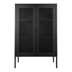 Melbourne Vitrine – Stahl, Schwarz – 80 x 40 x 120 cm