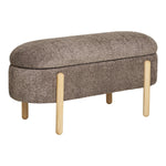 Branca Bank – Braun/Natur, Polyester/Schaum/Sperrholz, 98 x 41 x 48 cm