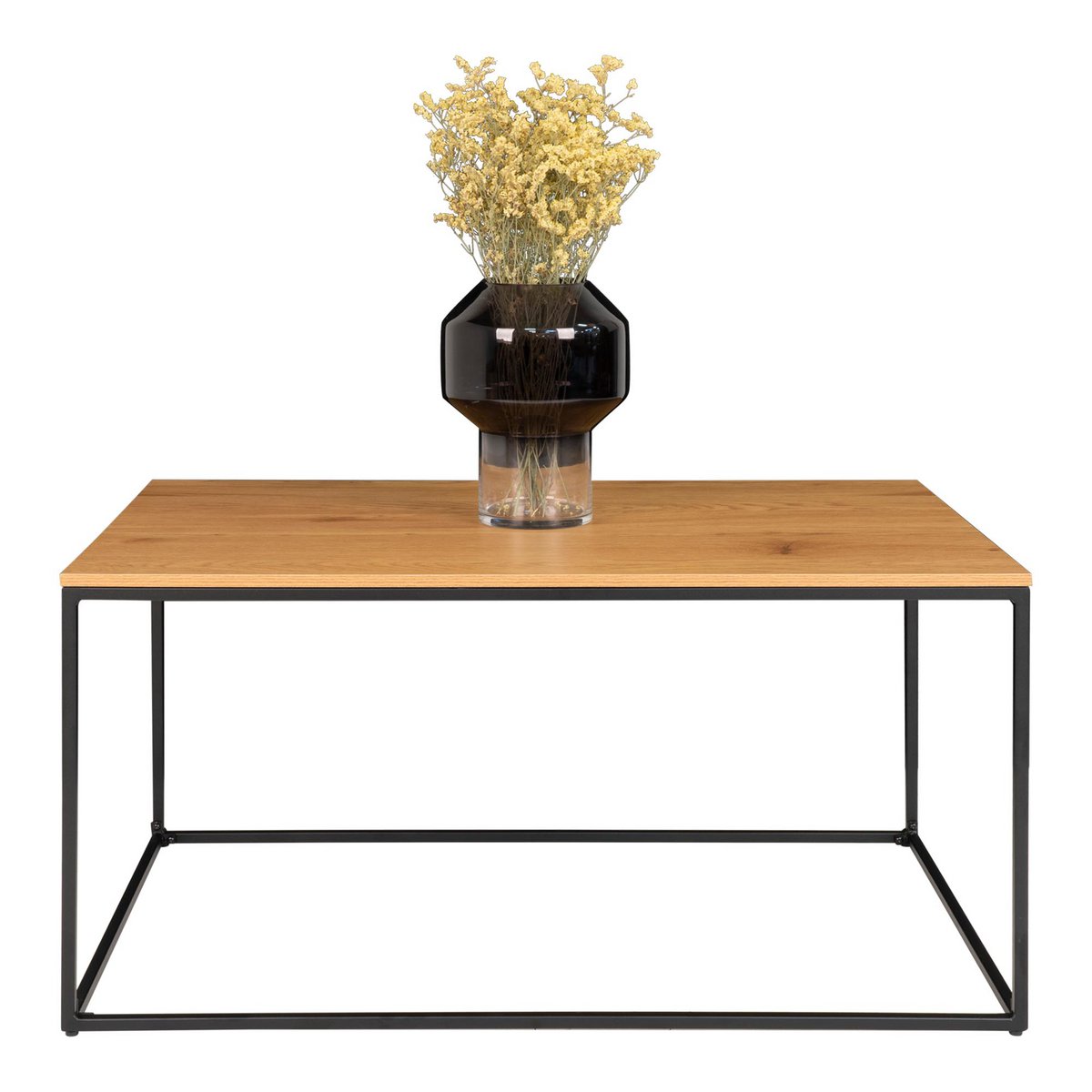 Vita Couchtisch - Eichenoptik, schwarz, 60x90x45cm