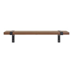 Luxor -Wandregal - Natural/Schwarz, MDF/Asche -Furnier/Metall, 50x15x10 cm