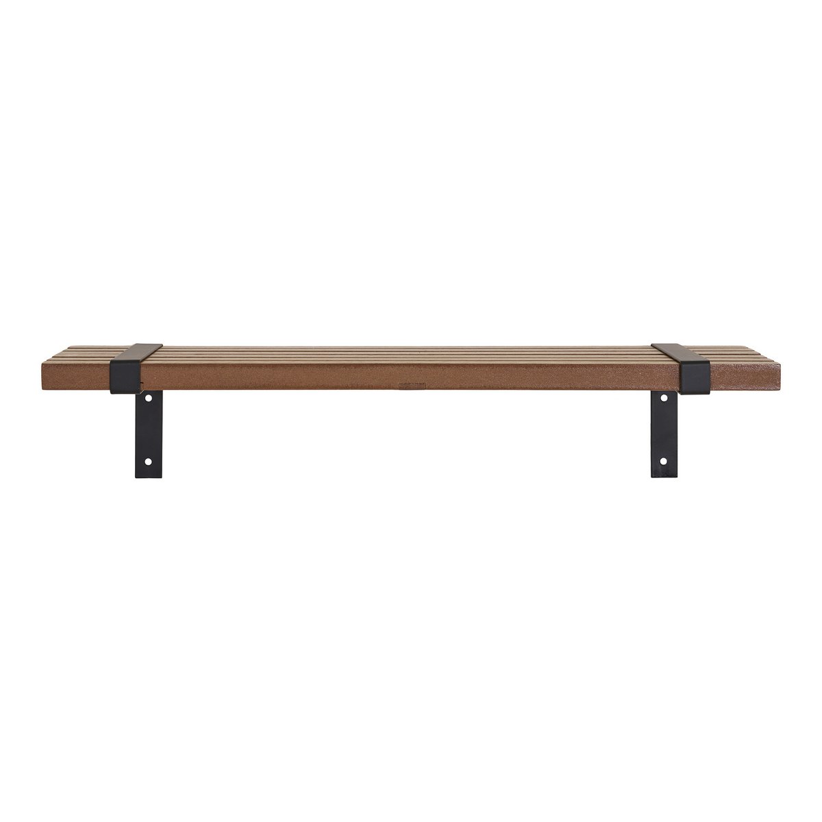 Luxor -Wandregal - Natural/Schwarz, MDF/Asche -Furnier/Metall, 50x15x10 cm
