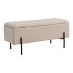 Watford Bank – Beige, Bouclé, mit Stauraum 95 x 36,5 x 43 cm