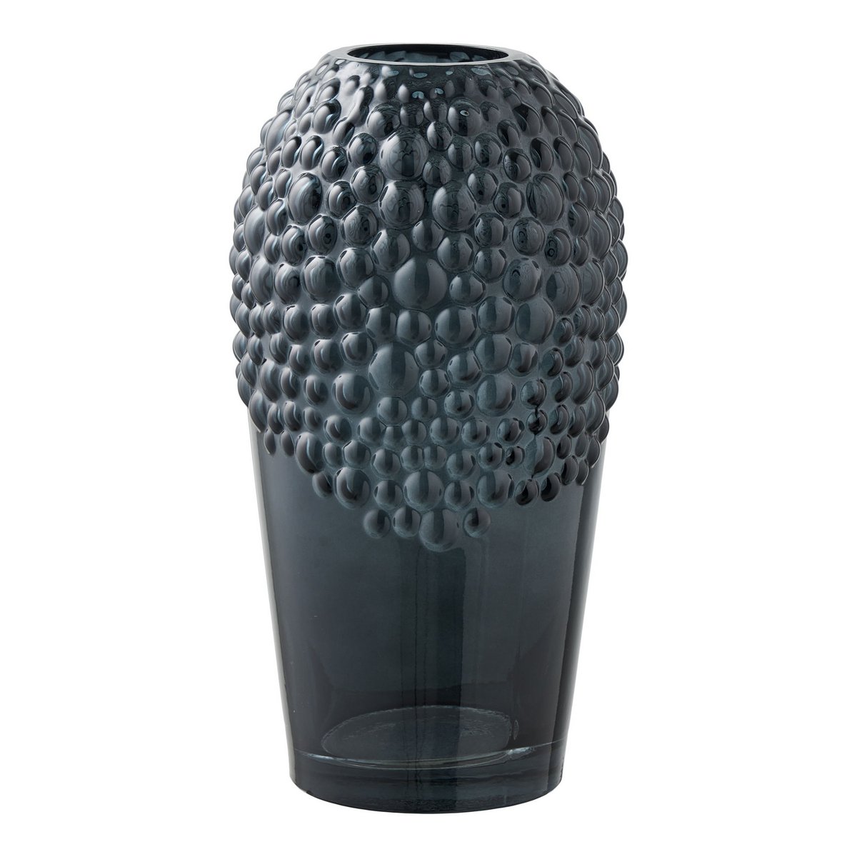Vase, Glas, dunkelgrau, ø14x25 cm