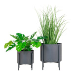 Pavia Blumentöpfe – Grau, Stahl – 2er-Set