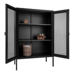 Melbourne Vitrine – Stahl, Schwarz – 80 x 40 x 120 cm