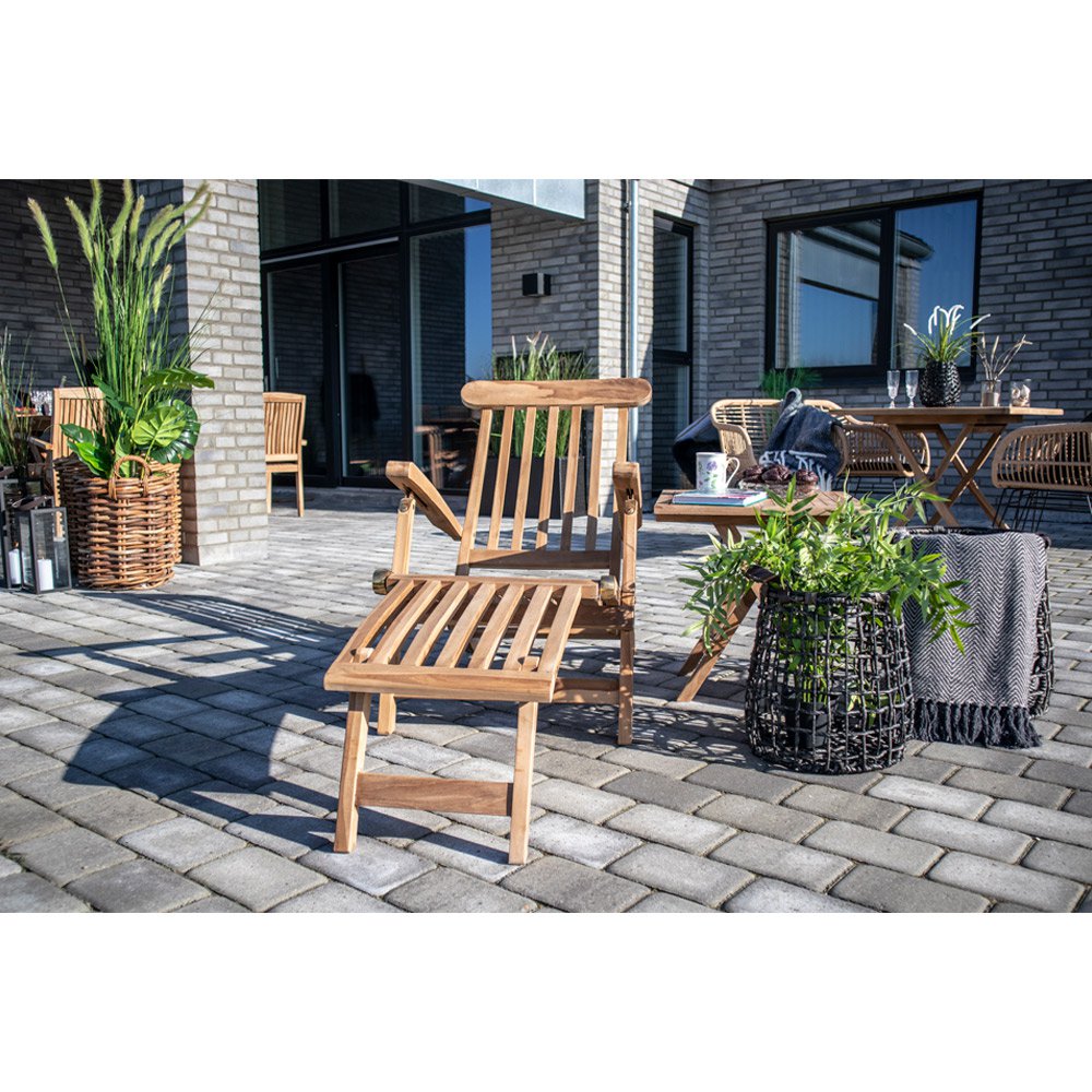 Arrecife Teak-Liegestuhl – Natur, Teak, 150 x 60 x 95 cm