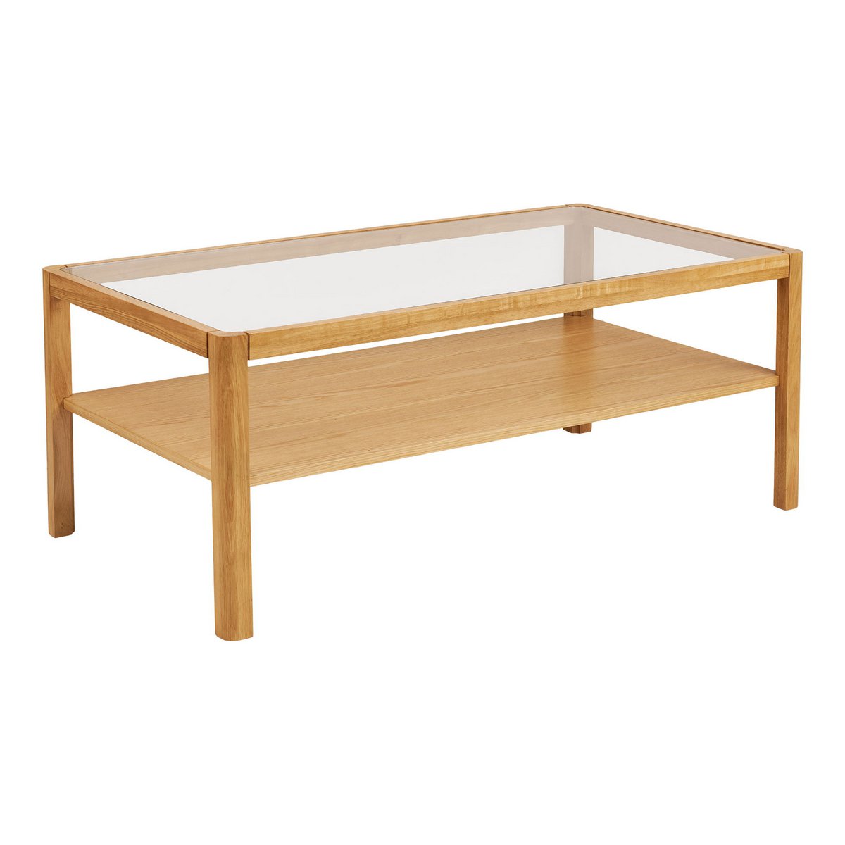 Lourmarin Couchtisch, Eiche/Eichenfurnier/gehärtetes Glas, natur, 110x60x45 cm