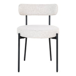 Badalona Esszimmerstuhl – Weißes Bouclé, schwarze Beine – 2er-Set