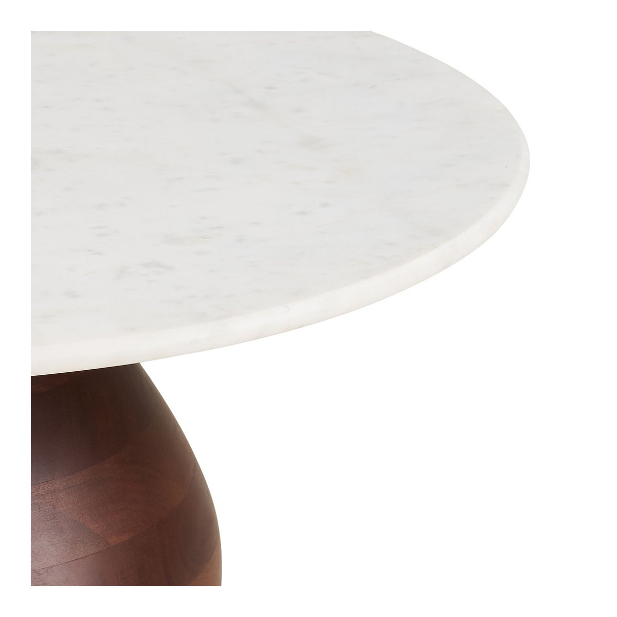 Heide Couchtisch, Mangoholz/Marmor, dunkelbraun/weiß, ø70x35 cm