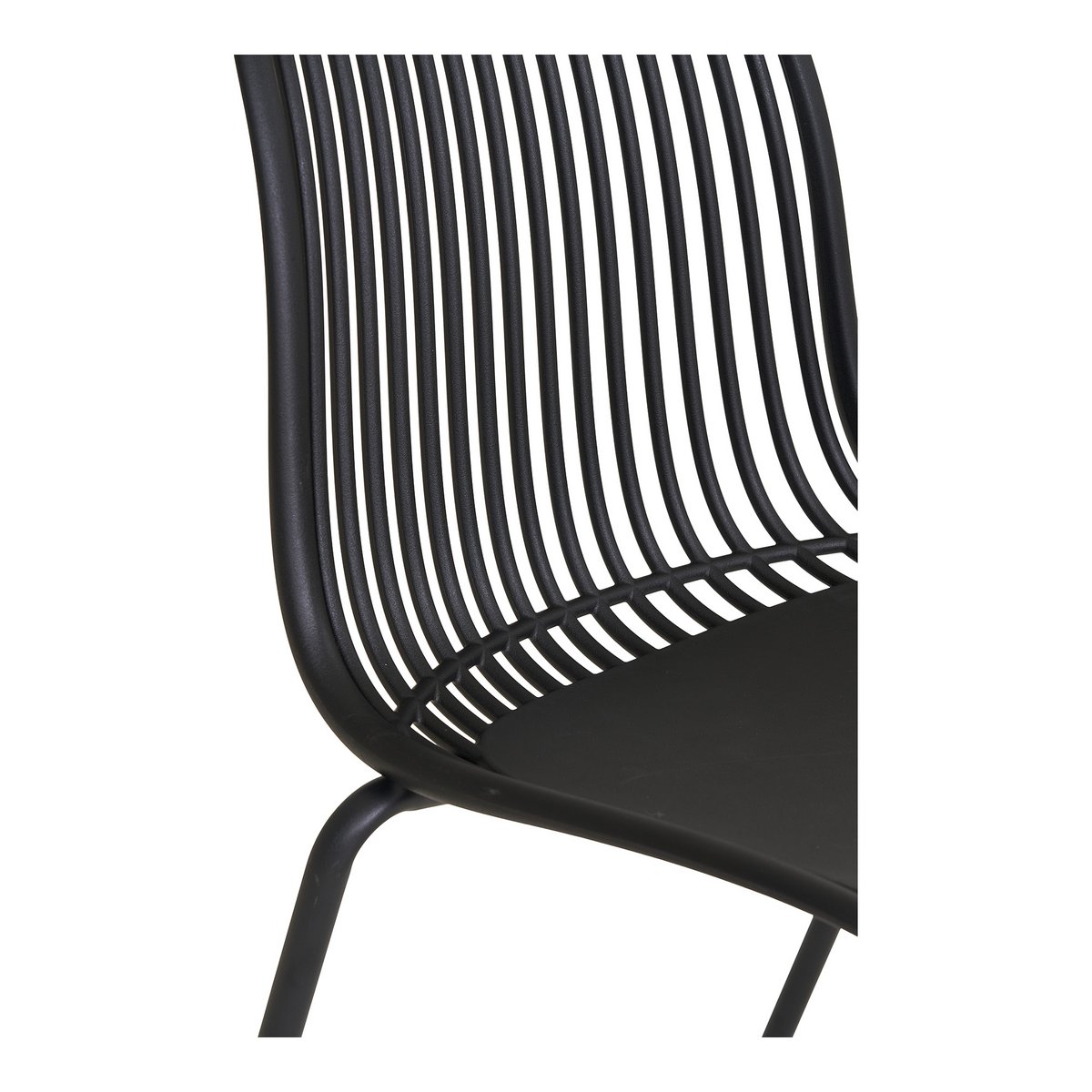 Branson Garden Stuhl - Schwarz, stapelbar, 55x46,5x82 cm - 4 -Set von 4