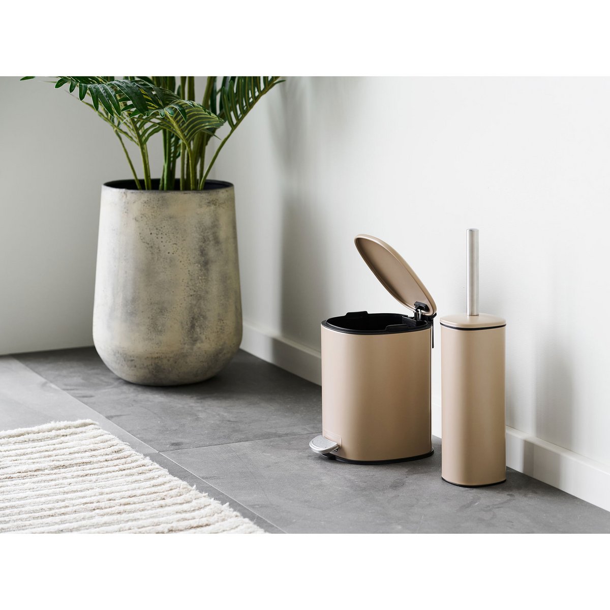 Lodi Treteimer mit Absenkautomatik, Metall, Beige, 3l