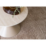 Annecy Couchtisch, Tischplatte aus Keramik/Stahl, Travertin/Sand, ø70x41 cm