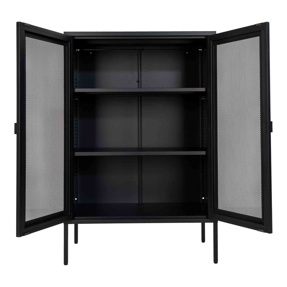 Melbourne Vitrine – Stahl, Schwarz – 80 x 40 x 120 cm