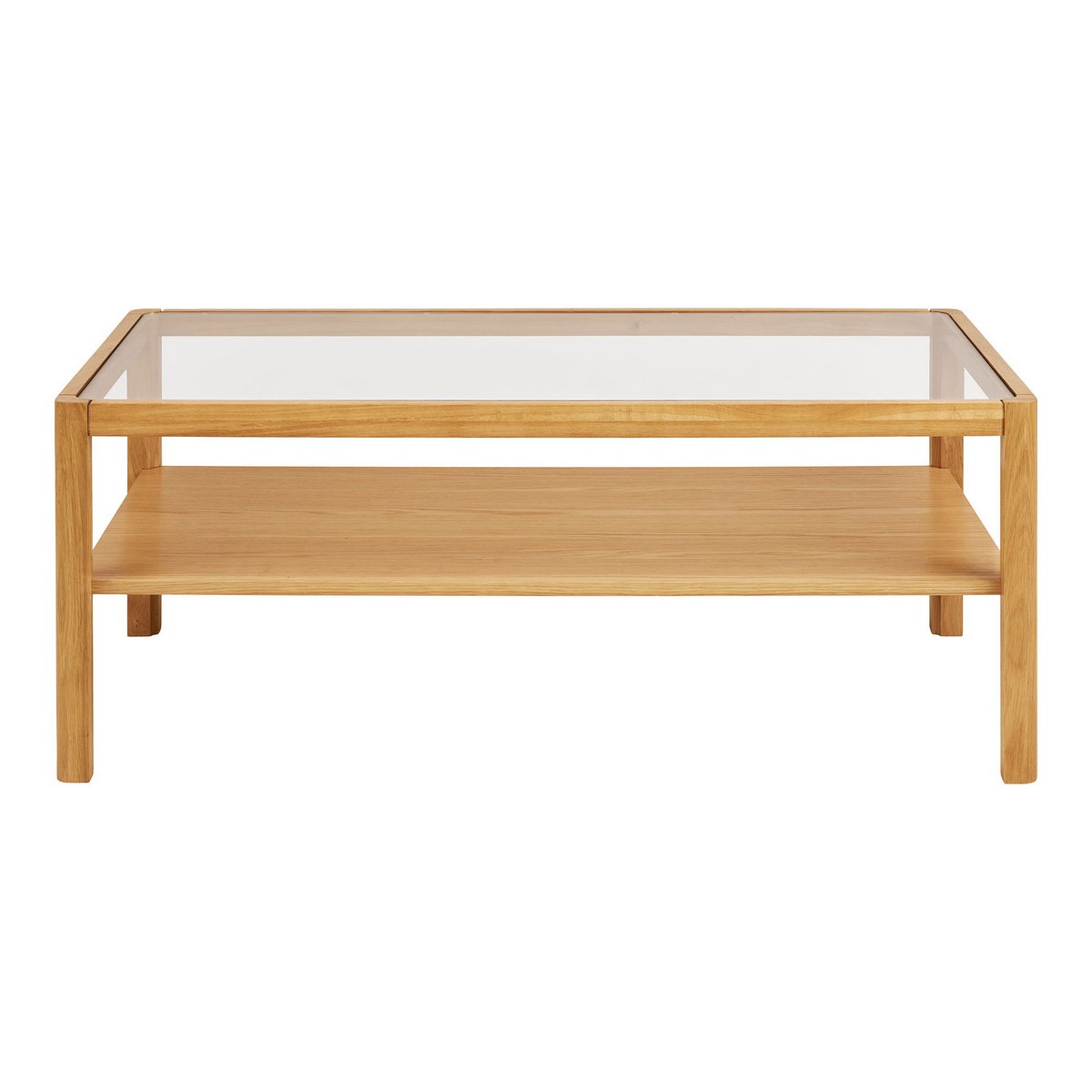 Lourmarin Couchtisch, Eiche/Eichenfurnier/gehärtetes Glas, natur, 110x60x45 cm