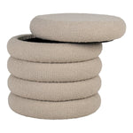 Brooklyn Pouf - MDF, Kiefernholz, Schaumstoff, Polyester, Beige - Ø44x44 cm