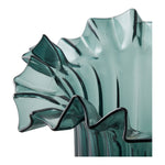 Vase, mundgeblasenes Glas, dunkelgrün, 25x30 cm